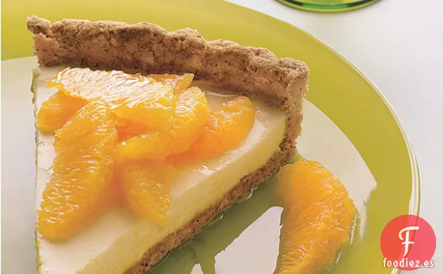 Tarta de Crema con Naranjas, Miel y Corteza de Almendra Tostada