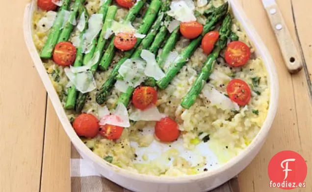 Risotto de espárragos al horno