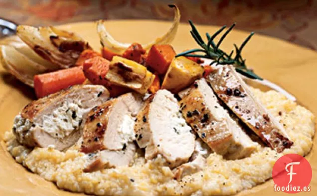 Pechugas de Pollo Rellenas de Ajo y Queso de Cabra con Hierbas