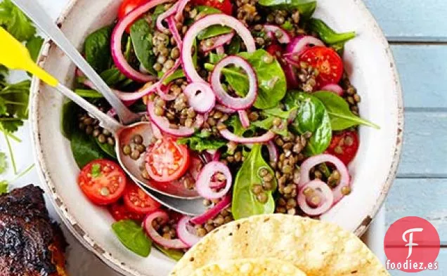 Ensalada de lentejas y tomate