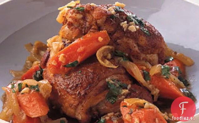 Muslos de Pollo Agridulces con Zanahorias