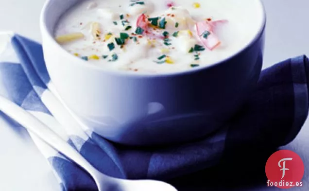 Sopa de eglefino ahumado
