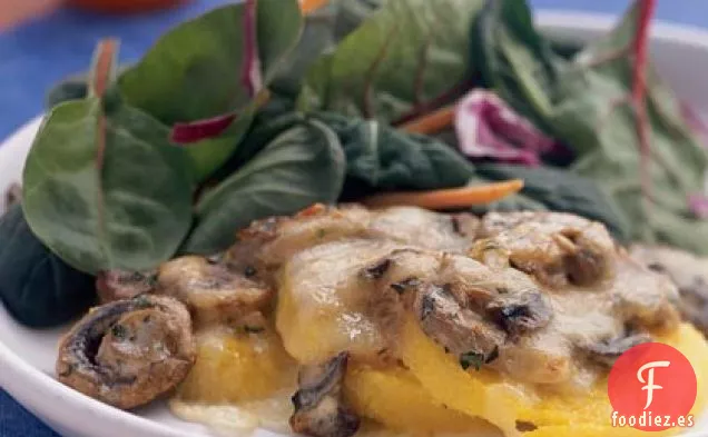 Polenta Gratinada con Setas y Fontina