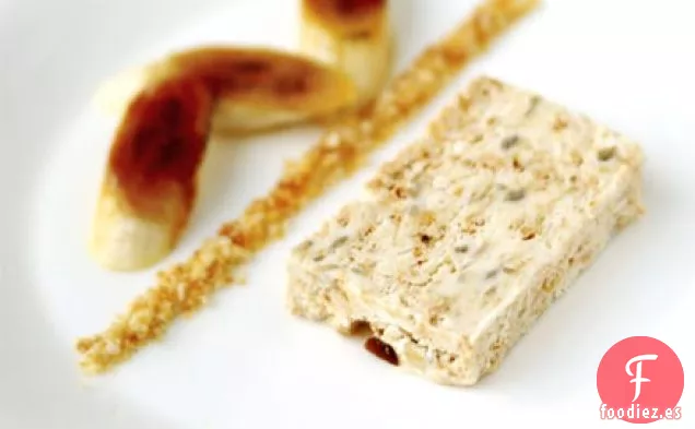 Parfait de plátano y praliné congelado