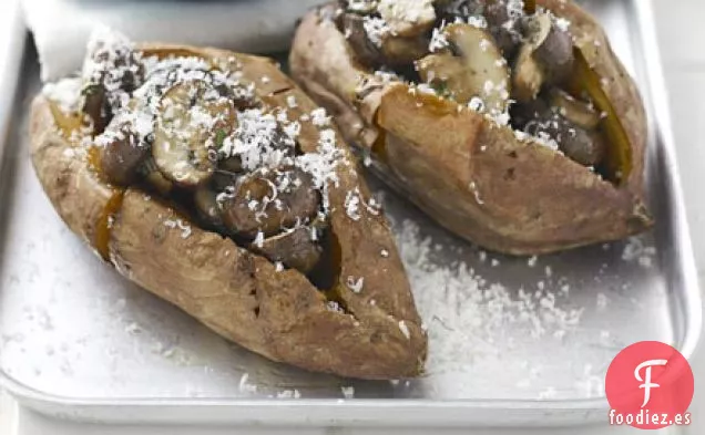Batatas con champiñones y romero