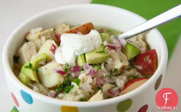 Sopa de Pollo, Arroz Y Aguacate