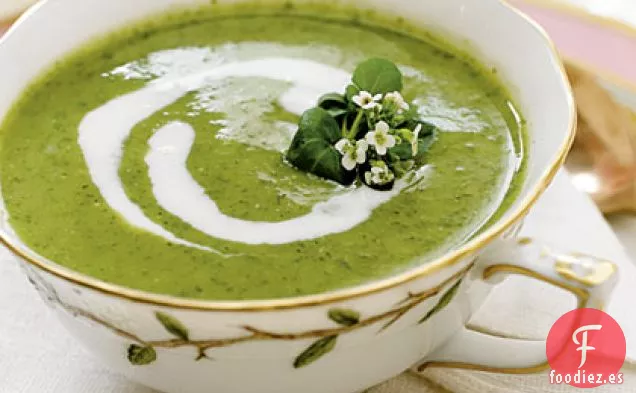 Sopa de Suero de Leche y Berros
