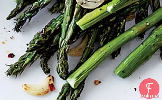 Espárragos de Ajo y Pimiento Rojo