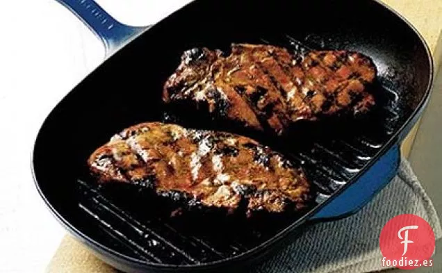 Chuletas de cerdo con mostaza y romero