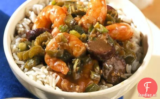 Gumbo de Camarones y Salchichas