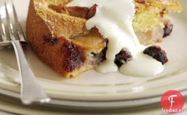 Pastel de frutas crujiente de azúcar