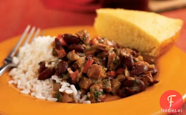 Andouille y Frijoles Rojos con Arroz