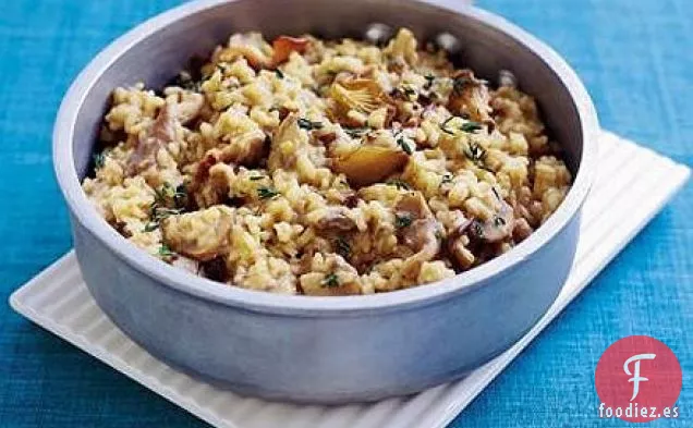 Risotto de porcini y tomillo al horno