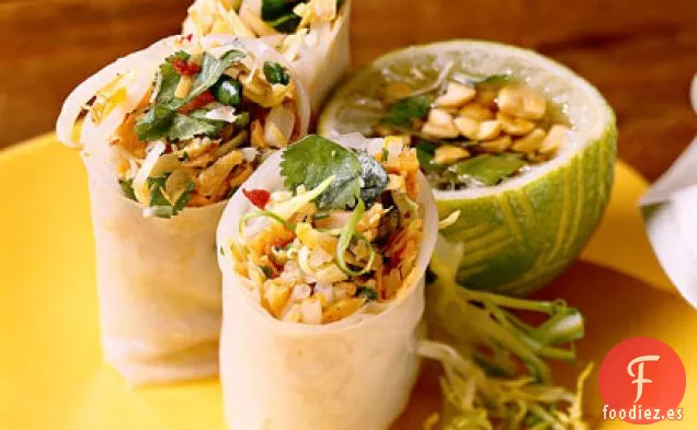 Rollos De Verano Con Salsa Tailandesa