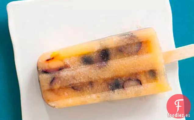 Pops de Melocotón y Arándanos