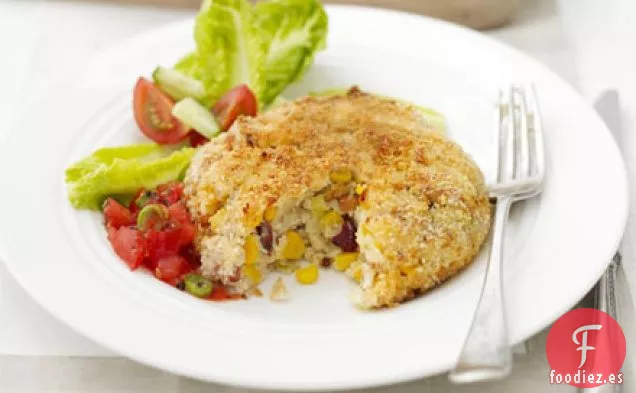 Horneados de frijoles vegetales con salsa