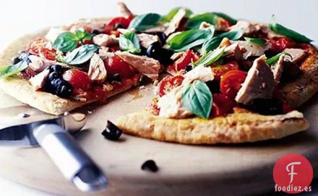 Pizza de atún de diez minutos