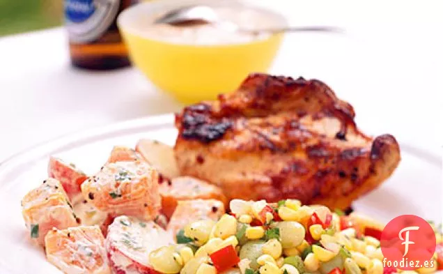 Pollo a la Parrilla con Salsa de Barbacoa Blanca