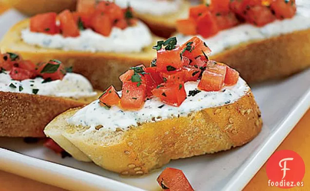 Tostadas de Queso y Tomate