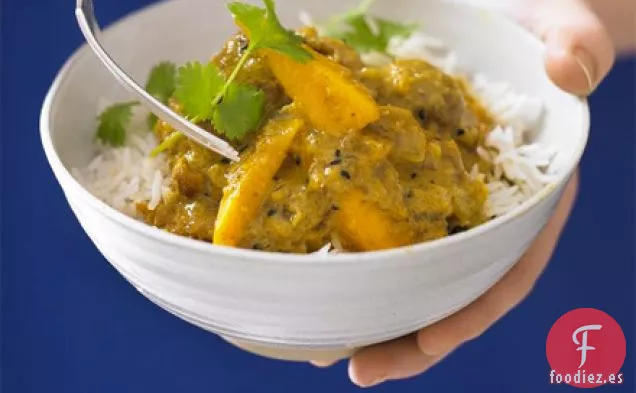 Curry cremoso de pollo y mango