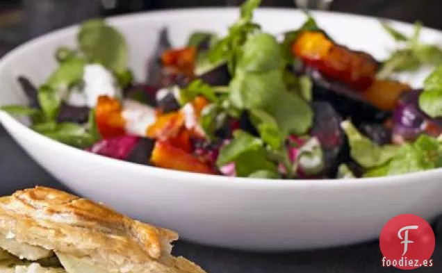 Ensalada de remolacha y calabaza con crema de rábano picante