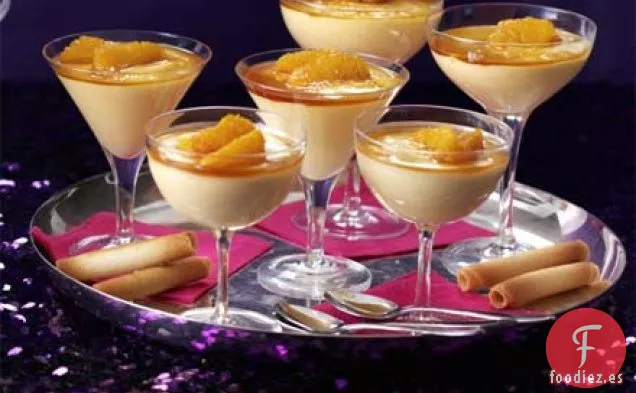 Mousses de caramelo y naranja