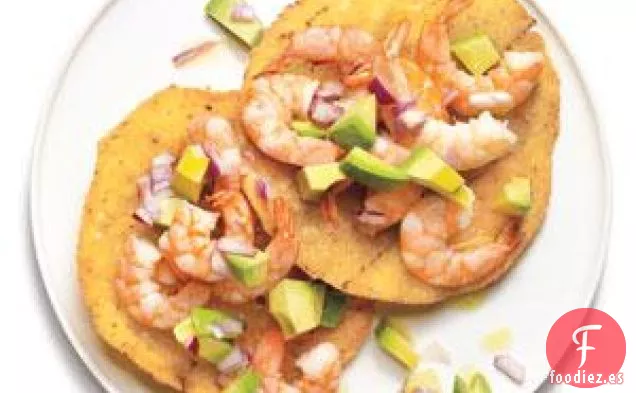Tostadas De Camarones Y Aguacate