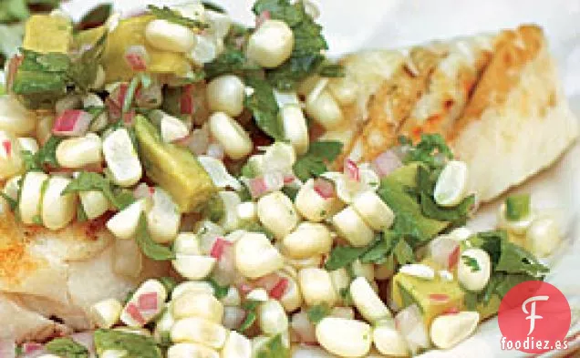 Condimento De Maíz Dulce Con Aguacate, Jalapeño Y Cilantro