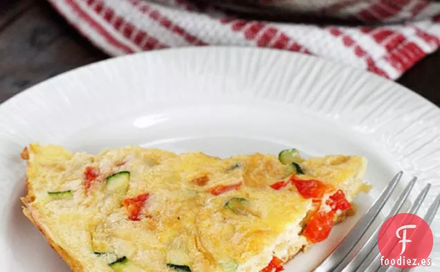 Frittata De Cebolla Caramelizada, Pimiento Rojo Y Calabacín