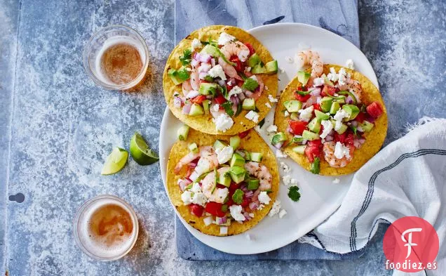 Tostadas de Ceviche de Camarones - Mexicana Recetas