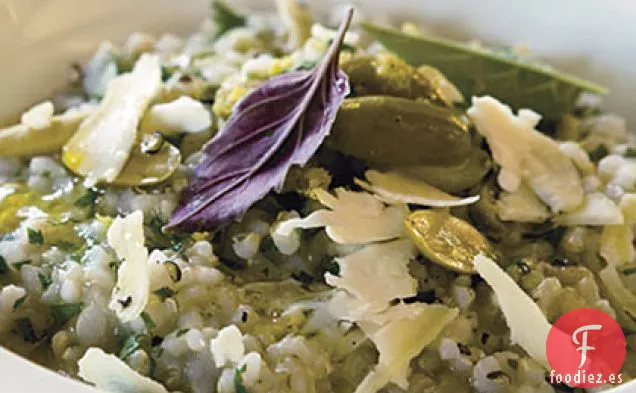 Pilaf de Arroz Integral con Aceitunas Verdes y Limón