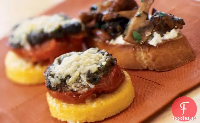 Setas silvestres-Chèvre Crostini