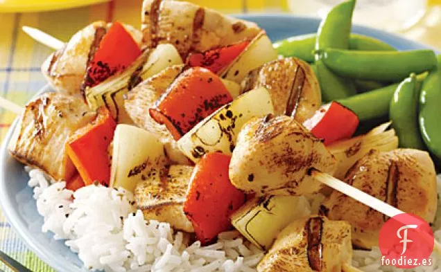 Kebabs de Pollo Marinados con Yogur