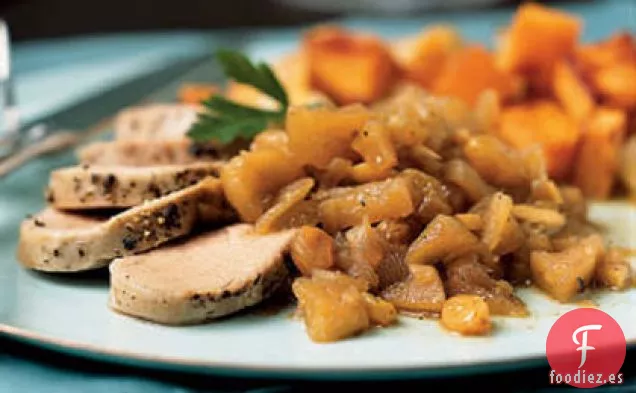 Solomillo de Cerdo en Salmuera con Chutney de Manzana con Especias