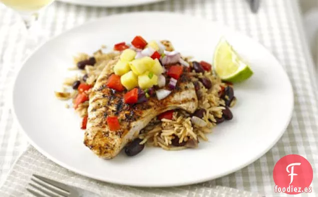 Filetes de pavo cajún con salsa de piña