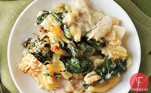 Pasta al horno con Espinacas, Limón y Queso