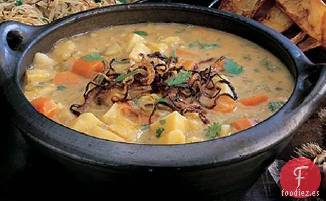 Caldo de verduras al curry - Lacto Ovo Vegetarianismo Recetas