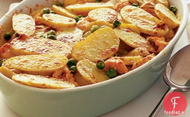 Parrilla de patatas y salmón