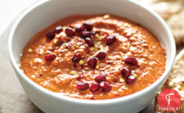Salsa De Pimiento Rojo Asado Y Nuez Con Granada
