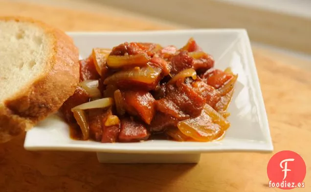 Cebolla Y Pimiento Rojo Confitados
