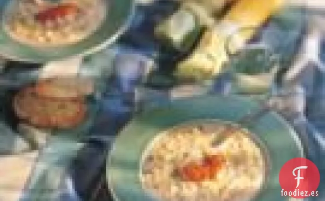 Sopa De Maíz Con Crema De Pimiento Rojo
