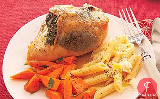 Pechugas de Pollo con Espinacas, Queso de Cabra y Piñones