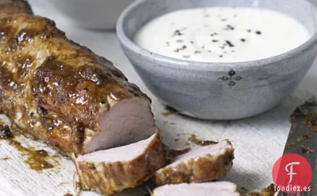 Cerdo asado con cuscús y yogur de jengibre