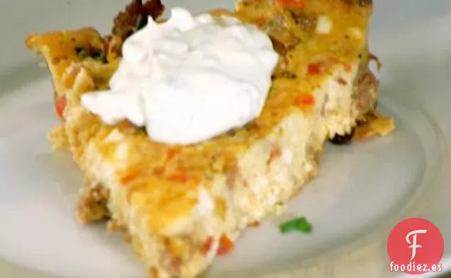 Salchicha, Pimiento Rojo y Frittata de Queso Feta