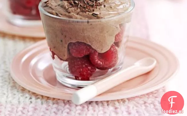 Ollas de chocolate y frambuesa