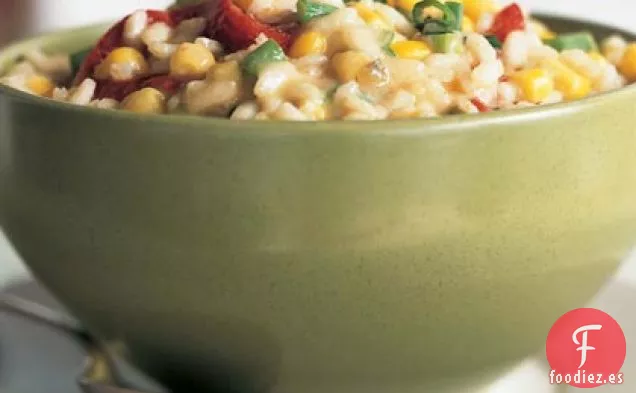 Risotto de Monterey Jack, Maíz y Pimiento Rojo Asado