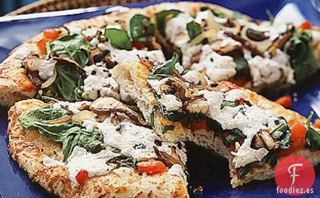 Mini Pizza de Champiñones y Pimiento Rojo