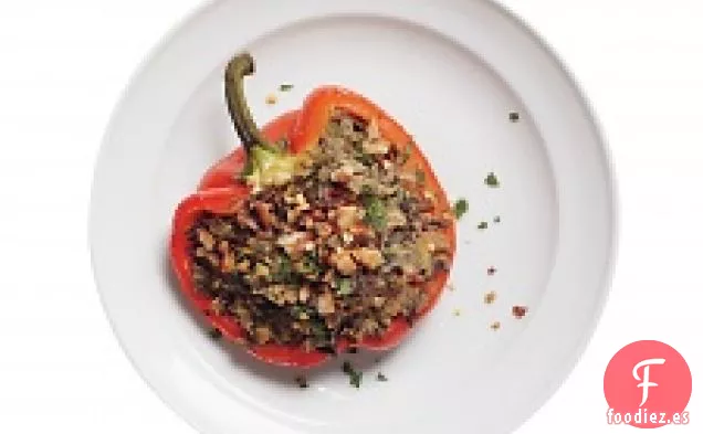 Pimientos Rellenos Con Arroz Salvaje Y Hummus
