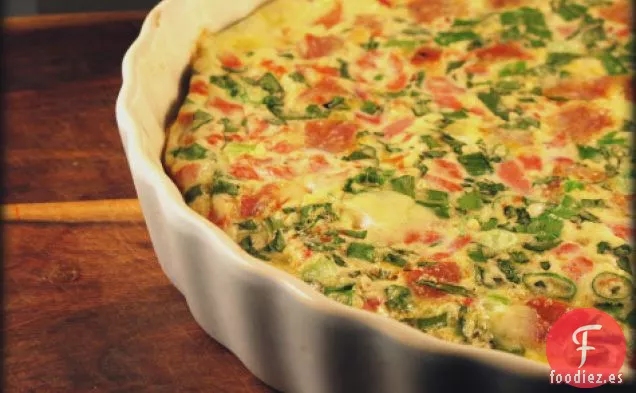 Tocino, Pimiento Rojo Asado, Frittata de Cebolla