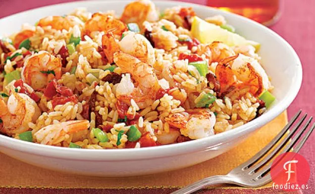 Sartén de Camarones y Arroz
